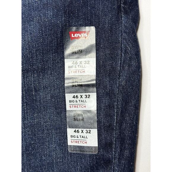 NWT Levis 511 Men's Slim Fit Straight Leg Blue Denim Jeans - Size 46x29 - Picture 6 of 9